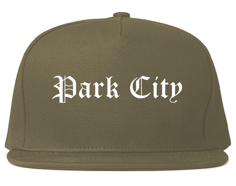 Park City Kansas KS Old English Mens Snapback Hat Grey