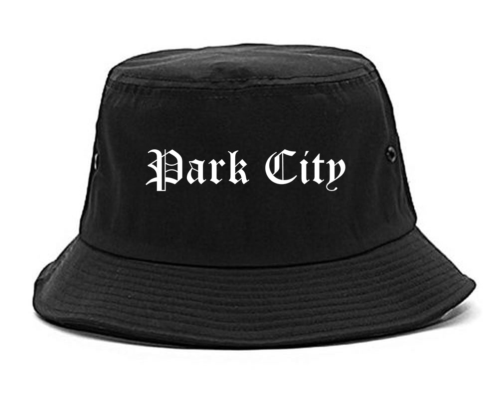 Park City Kansas KS Old English Mens Bucket Hat Black