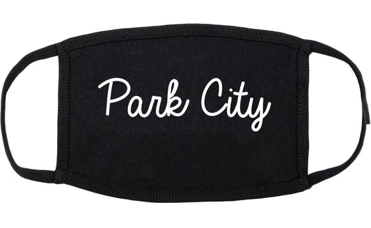 Park City Kansas KS Script Cotton Face Mask Black