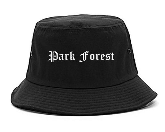 Park Forest Illinois IL Old English Mens Bucket Hat Black