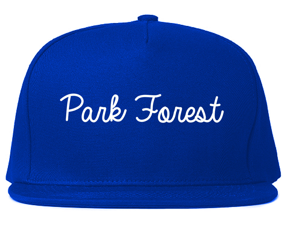 Park Forest Illinois IL Script Mens Snapback Hat Royal Blue