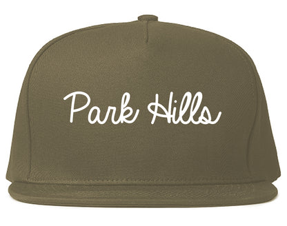 Park Hills Missouri MO Script Mens Snapback Hat Grey