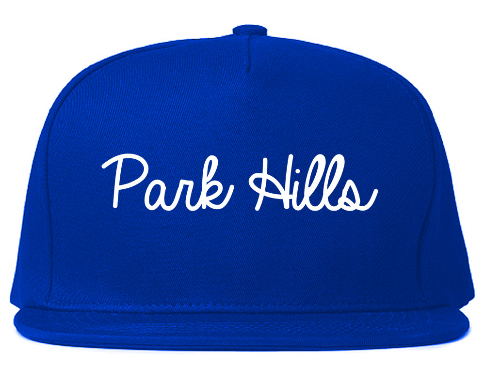 Park Hills Missouri MO Script Mens Snapback Hat Royal Blue