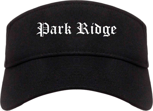 Park Ridge Illinois IL Old English Mens Visor Cap Hat Black