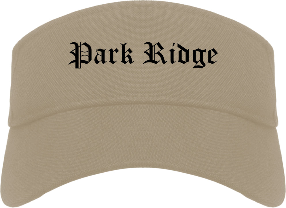 Park Ridge Illinois IL Old English Mens Visor Cap Hat Khaki