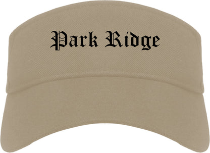 Park Ridge Illinois IL Old English Mens Visor Cap Hat Khaki