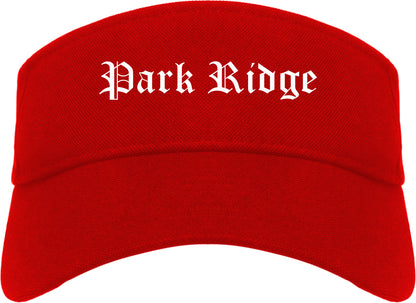 Park Ridge Illinois IL Old English Mens Visor Cap Hat Red