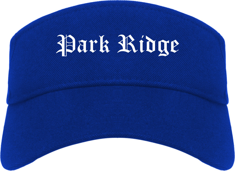 Park Ridge Illinois IL Old English Mens Visor Cap Hat Royal Blue
