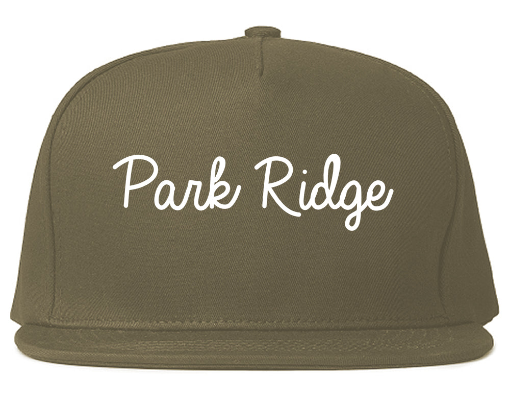 Park Ridge New Jersey NJ Script Mens Snapback Hat Grey