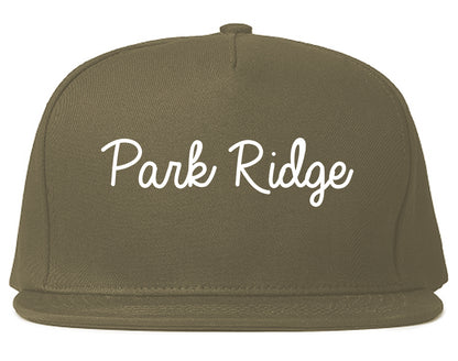 Park Ridge New Jersey NJ Script Mens Snapback Hat Grey