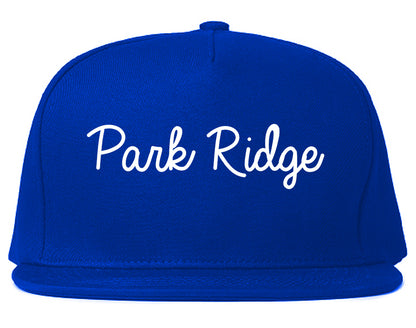 Park Ridge New Jersey NJ Script Mens Snapback Hat Royal Blue