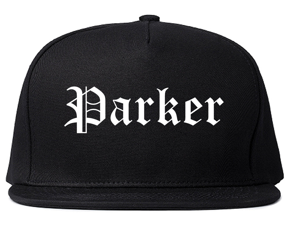 Parker Colorado CO Old English Mens Snapback Hat Black