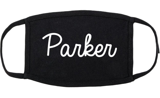 Parker Florida FL Script Cotton Face Mask Black