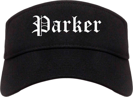 Parker Florida FL Old English Mens Visor Cap Hat Black