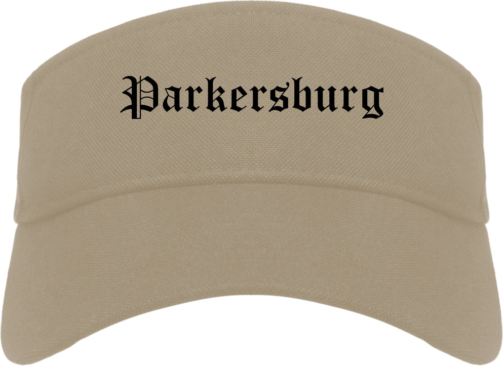Parkersburg West Virginia WV Old English Mens Visor Cap Hat Khaki