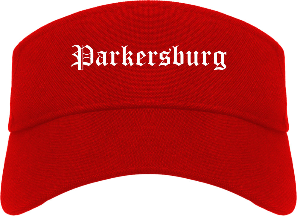 Parkersburg West Virginia WV Old English Mens Visor Cap Hat Red