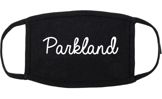 Parkland Florida FL Script Cotton Face Mask Black