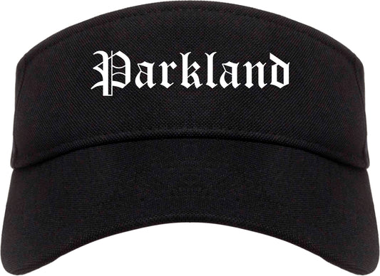 Parkland Florida FL Old English Mens Visor Cap Hat Black
