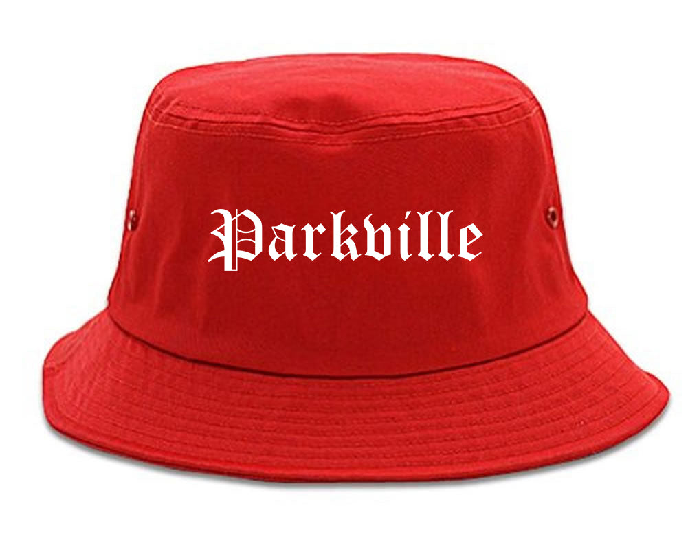 Parkville Missouri MO Old English Mens Bucket Hat Red