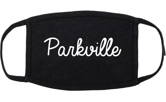 Parkville Missouri MO Script Cotton Face Mask Black