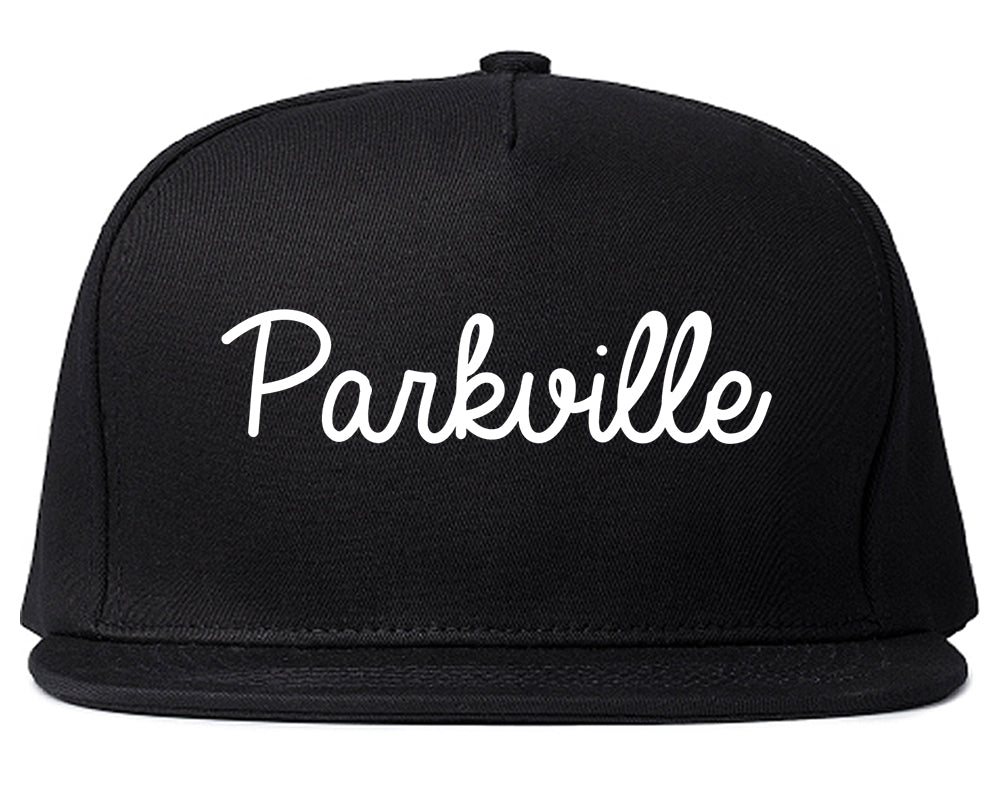 Parkville Missouri MO Script Mens Snapback Hat Black