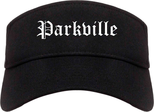 Parkville Missouri MO Old English Mens Visor Cap Hat Black