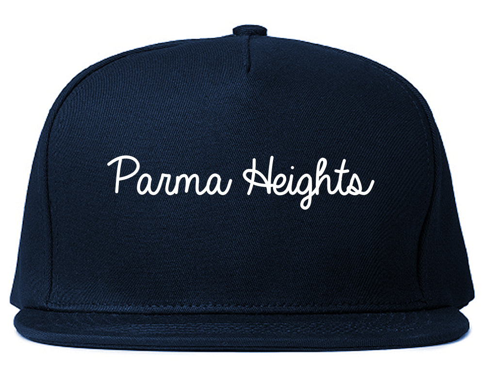 Parma Heights Ohio OH Script Mens Snapback Hat Navy Blue