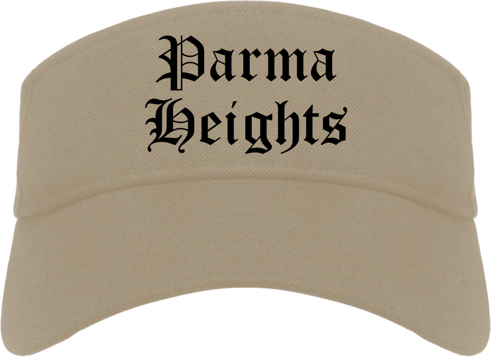 Parma Heights Ohio OH Old English Mens Visor Cap Hat Khaki