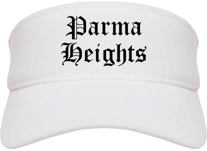 Parma Heights Ohio OH Old English Mens Visor Cap Hat White