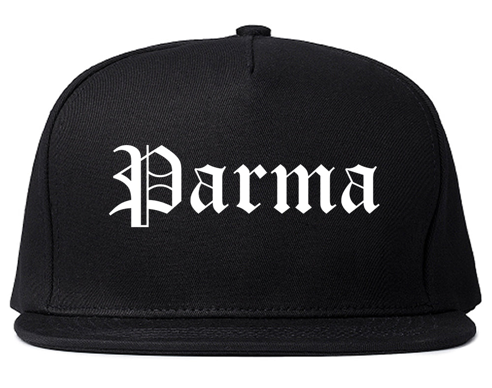 Parma Ohio OH Old English Mens Snapback Hat Black