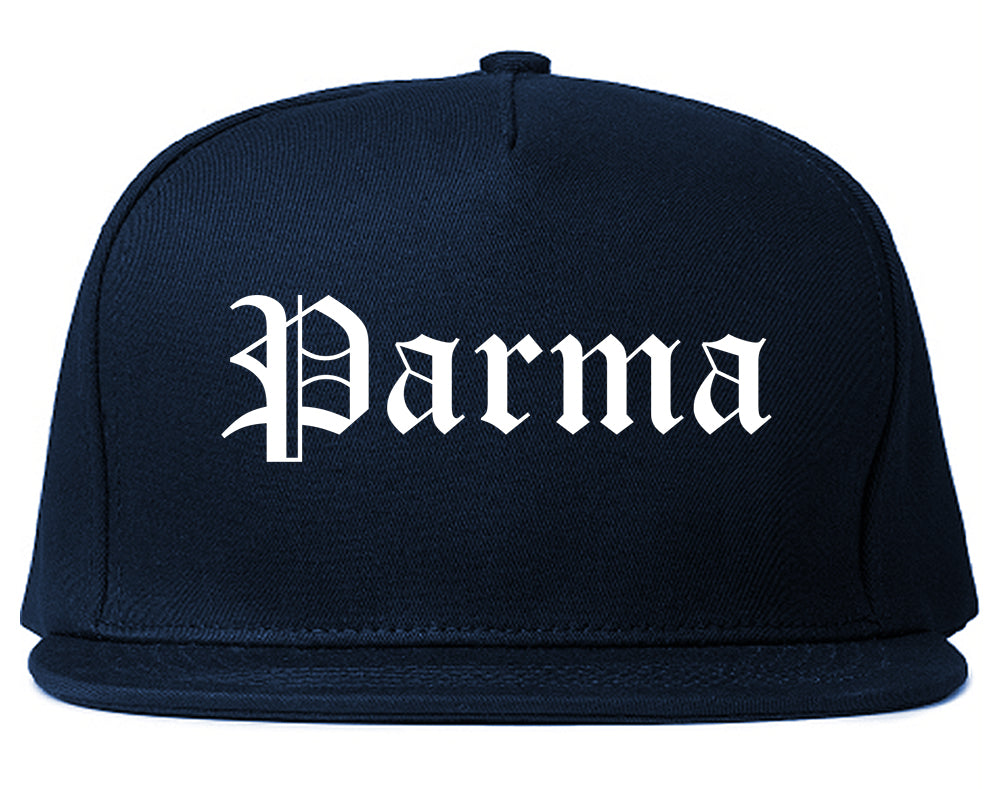 Parma Ohio OH Old English Mens Snapback Hat Navy Blue