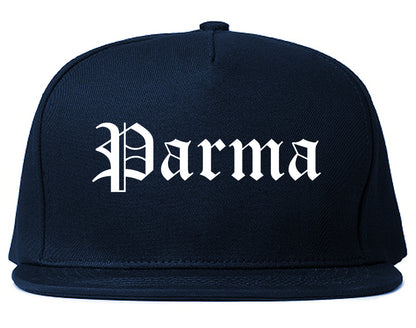Parma Ohio OH Old English Mens Snapback Hat Navy Blue