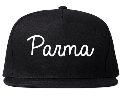 Parma Ohio OH Script Mens Snapback Hat Black