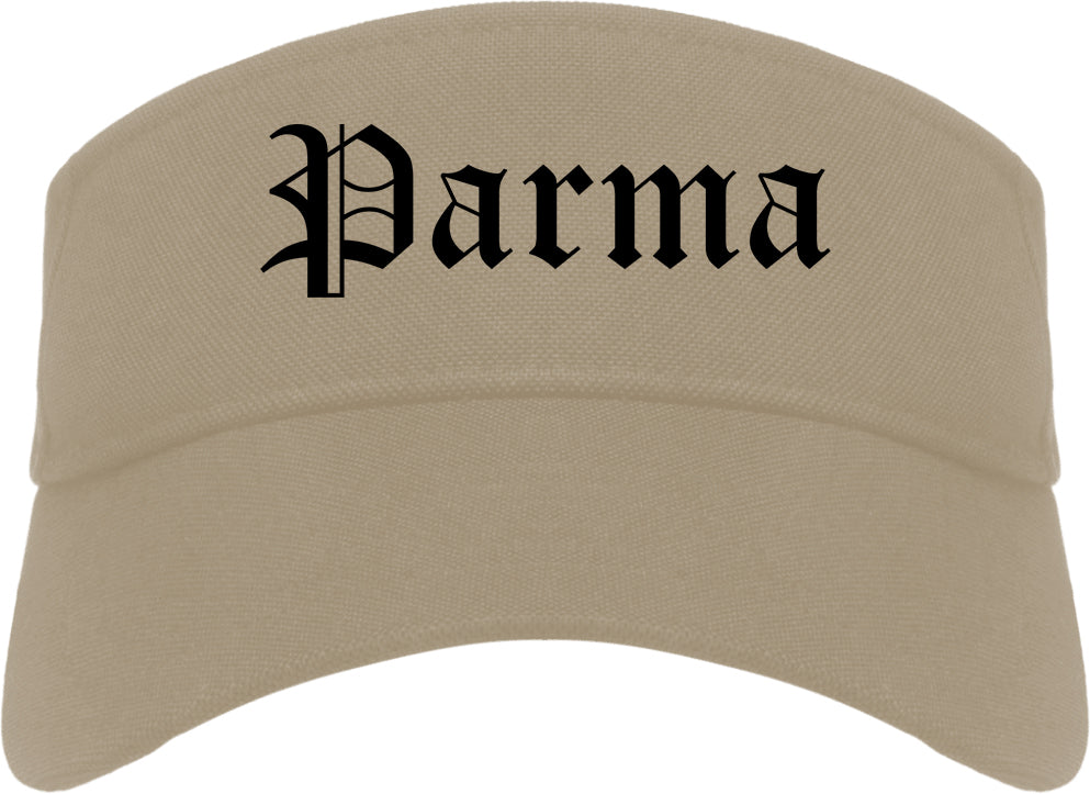 Parma Ohio OH Old English Mens Visor Cap Hat Khaki