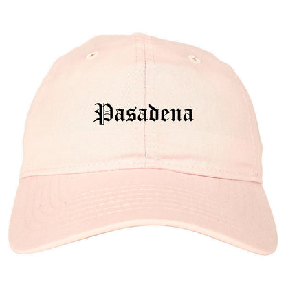 Pasadena California CA Old English Mens Dad Hat Baseball Cap Pink