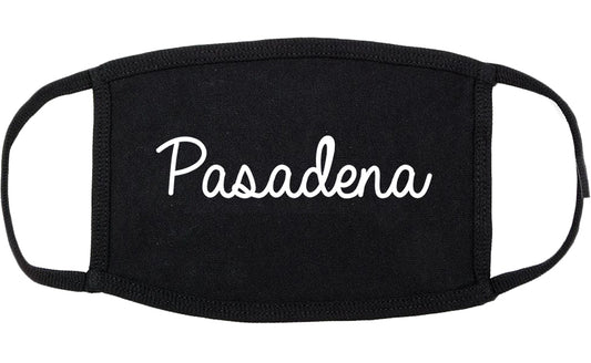 Pasadena California CA Script Cotton Face Mask Black
