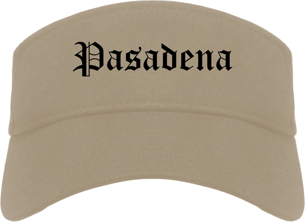 Pasadena California CA Old English Mens Visor Cap Hat Khaki