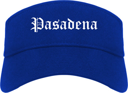 Pasadena California CA Old English Mens Visor Cap Hat Royal Blue