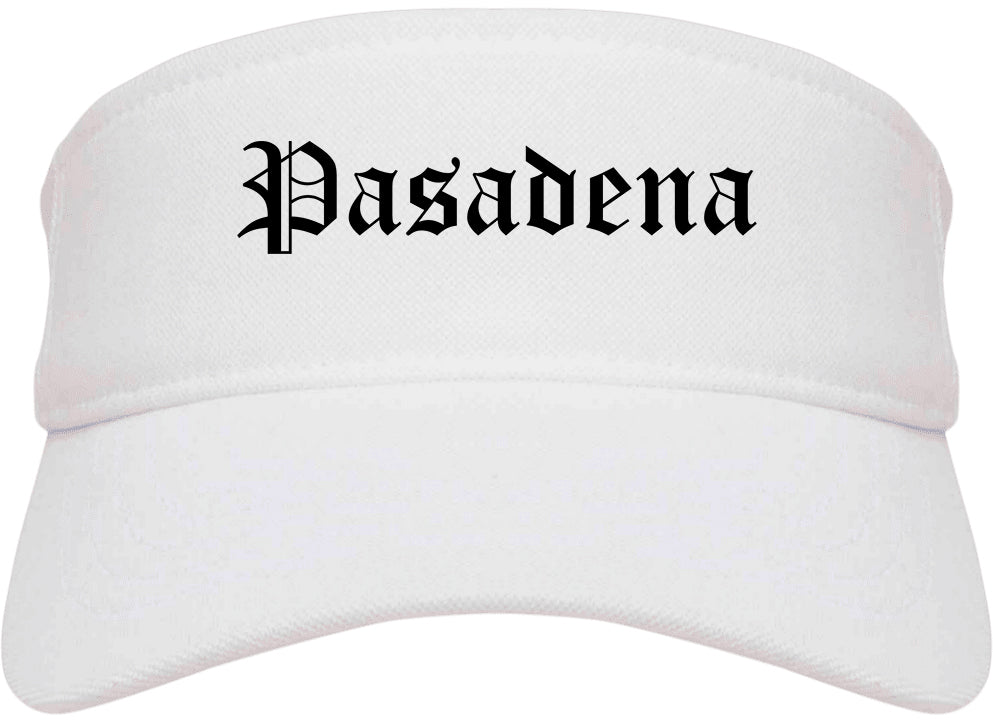 Pasadena California CA Old English Mens Visor Cap Hat White