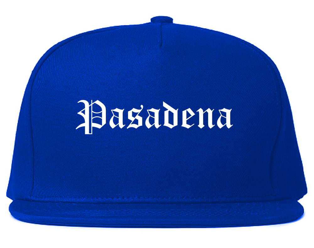Pasadena Texas TX Old English Mens Snapback Hat Royal Blue