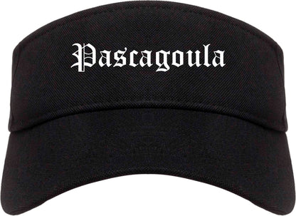 Pascagoula Mississippi MS Old English Mens Visor Cap Hat Black