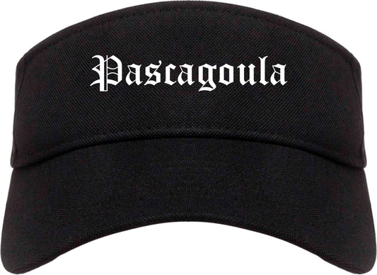 Pascagoula Mississippi MS Old English Mens Visor Cap Hat Black