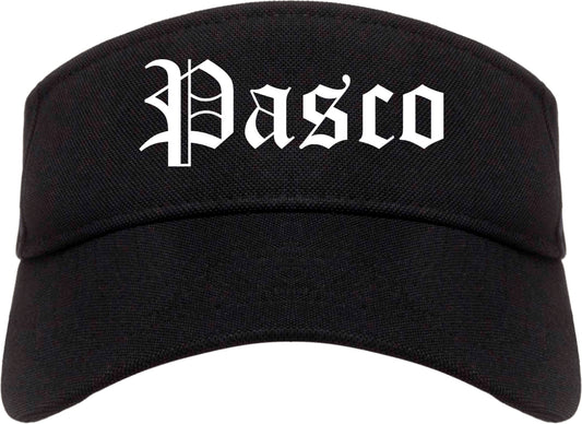 Pasco Washington WA Old English Mens Visor Cap Hat Black