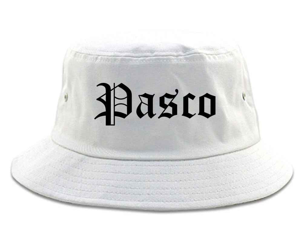 Pasco Washington WA Old English Mens Bucket Hat White