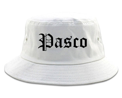 Pasco Washington WA Old English Mens Bucket Hat White