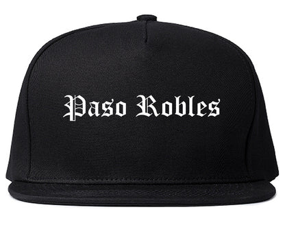 Paso Robles California CA Old English Mens Snapback Hat Black