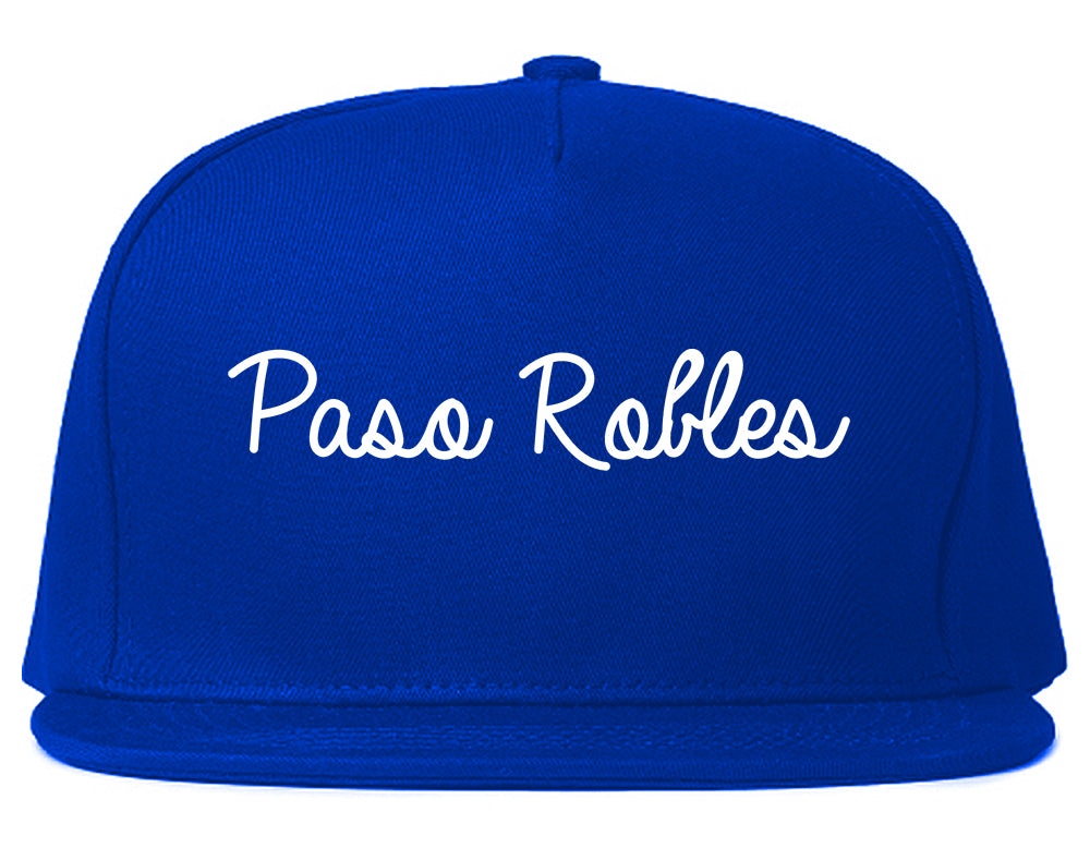 Paso Robles California CA Script Mens Snapback Hat Royal Blue