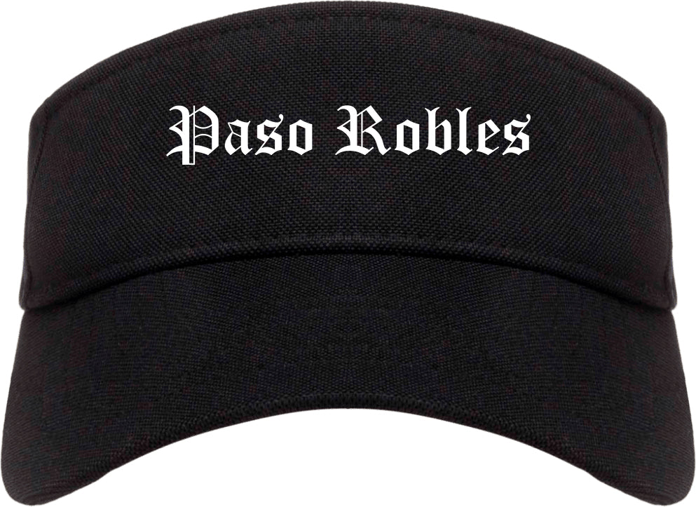 Paso Robles California CA Old English Mens Visor Cap Hat Black