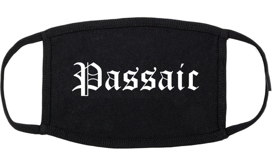 Passaic New Jersey NJ Old English Cotton Face Mask Black