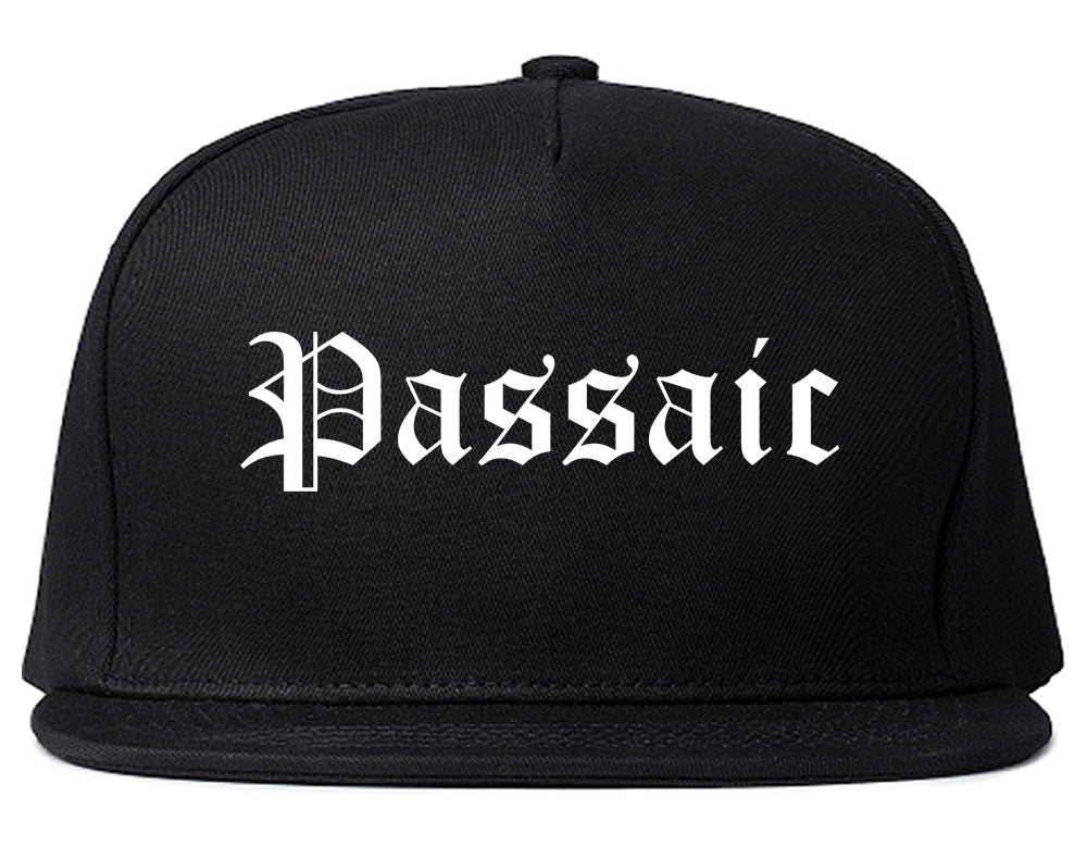 Passaic New Jersey NJ Old English Mens Snapback Hat Black